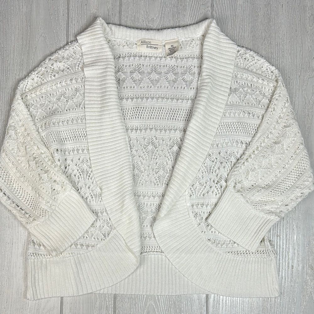 Allison Brittney knit open cardigan sweater XL